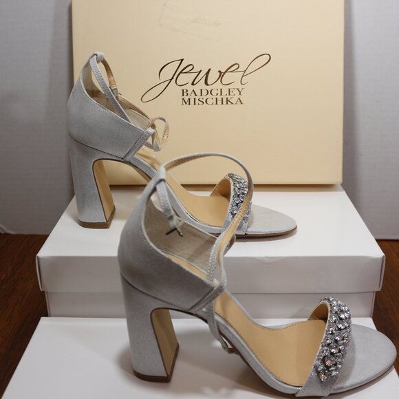 Jewel Badgley Mischka Penny Crystal Embellished Block Heel - Picture 2 of 3